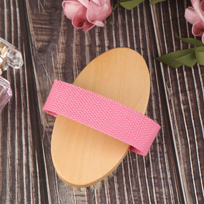 Щетка для сухого тела натуральная щетина кабана Органическая щетка сухой кожи из