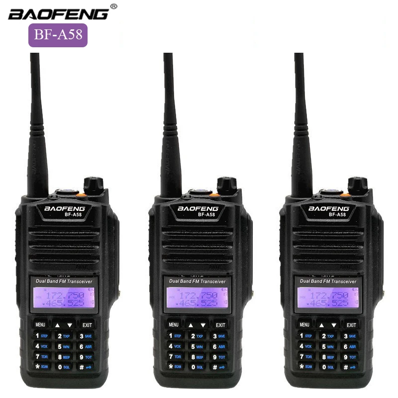 

Baofeng BF-A58 Walkie Talkie Waterproof VHF UHF CB Ham Two Way IP67 5-15KM Long Range Way Radio Station Dual Band Hf Transceiver