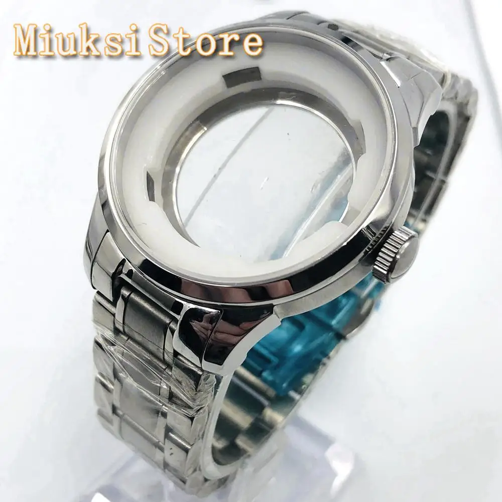 Сапфировое стекло deger серебристый футляр для часов подходит Miyota 8205 8215 82 серии ETA