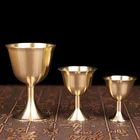Латунный бокал для водки с рельефным миниатюрный винный бокал, бокал для водки 40 мл, старинный золотой бокал для Свадебного Вина, ретро украшение для дома