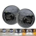 Фары светодиодсветодиодный, 7 дюймов, 120 Вт, для внедорожников Лада, нива, 4x4, с кольцом Ореола, дневные ходовые огни для УАЗ, Джип, уаз 469, 452, Hunter, газ, грузовиков