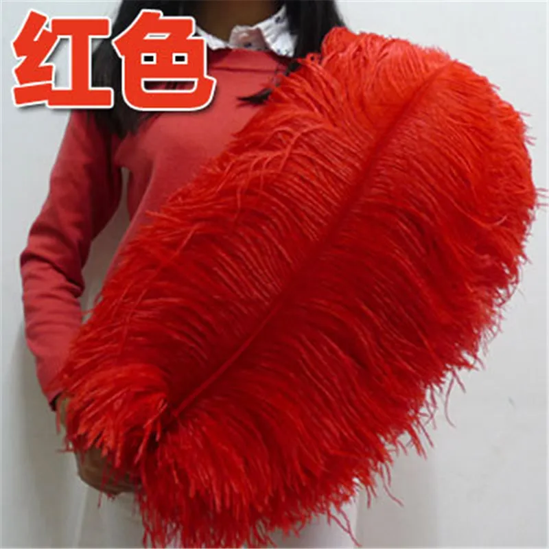 

Wholesale 20pcs/lot High Quality Red Ostrich Feather 26-28 Inches/65-70cm Home Craft Accessories Plumes Plume