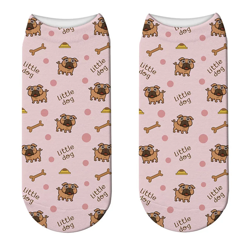 New Design Cartoon Dogs 3D Print Socks For Women Casual Novelty Funny Unisex Cute Low Cut Ankle Breathable Lady Calcetines | Женская