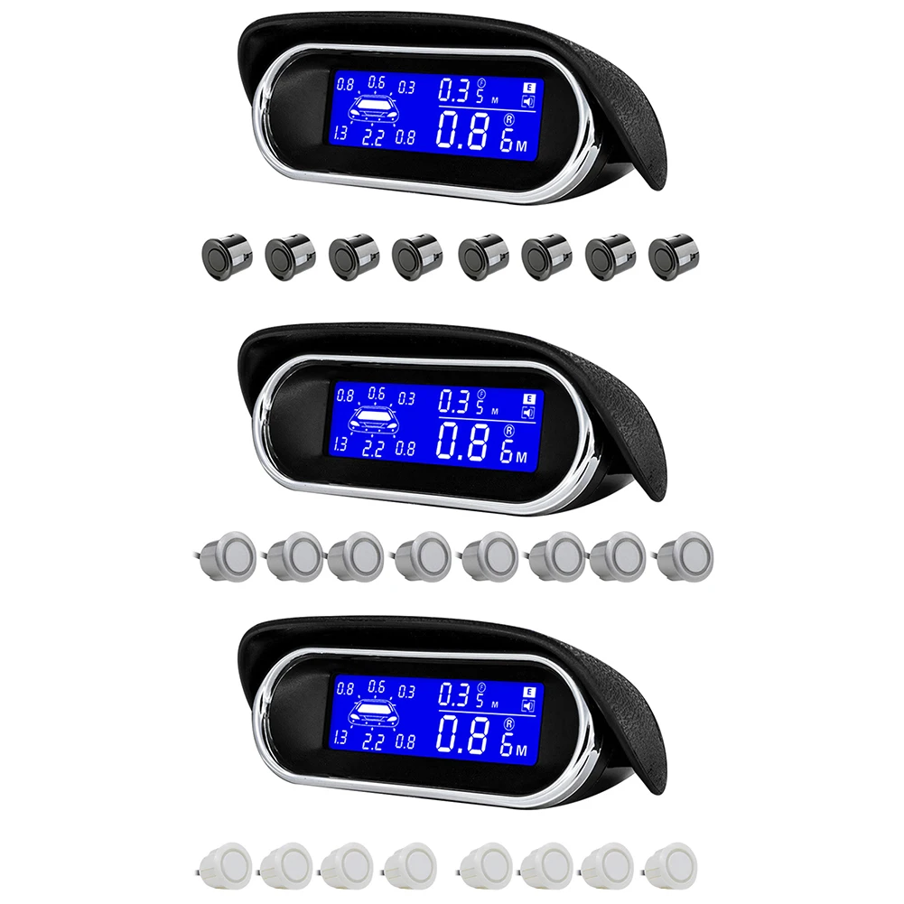 

12V Car Radar Digital LED Parking Sensors Parktronic LCD Display Reverse Parking radar Monitor Detector System with 8 Sensors