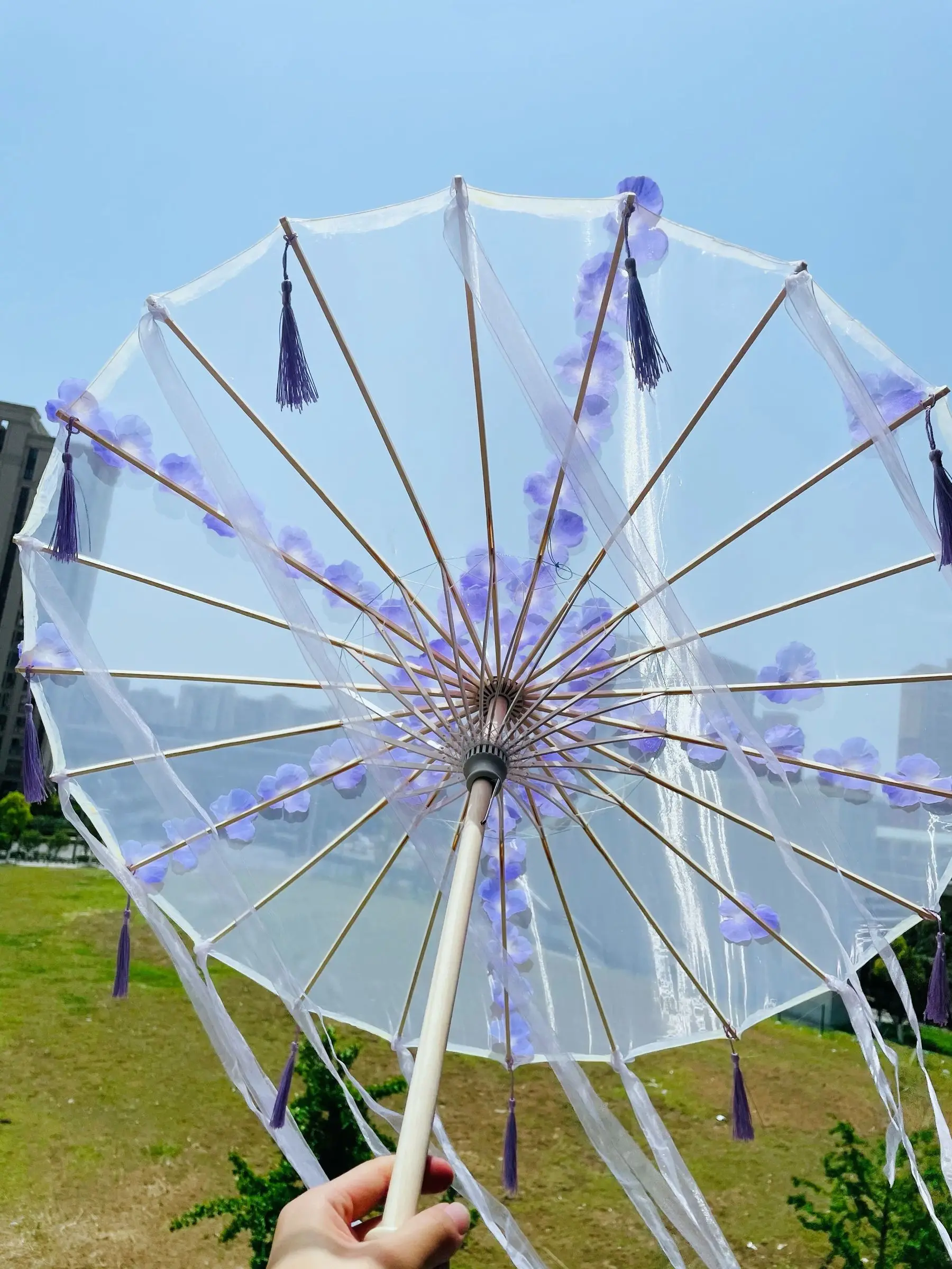 Hanfu старинный зонт для фотосъемки Женский античный Зонт от дождя с кисточками