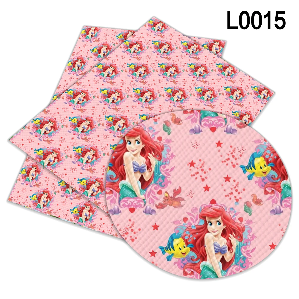 1 шт. искусственная Синтетическая кожаная ткань для волос с принтом принцессы 30