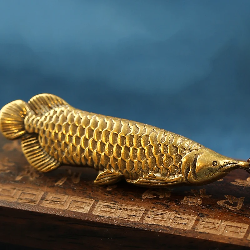 Подвески в виде фигурки дракона и рыбы для брелока из чистой латуни Arowana брелок