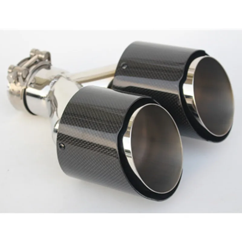 Универсальный двойной наконечник для выхлопной трубы Akrapovic глянцевый из