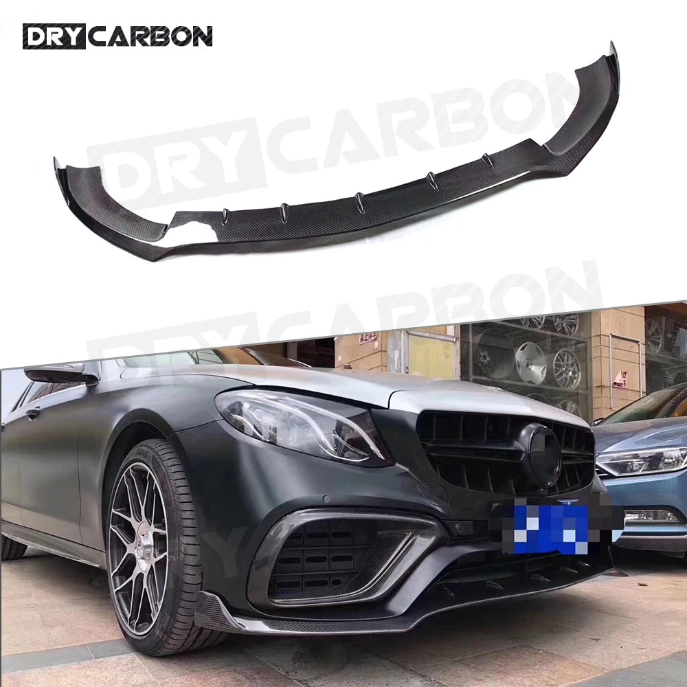 

B Style Front Bumper Lip Spoiler Splitters For Mercedes Benz E Class W213 E63 AMG 2017 2018 2019 Carbon Fiber Car Accessories