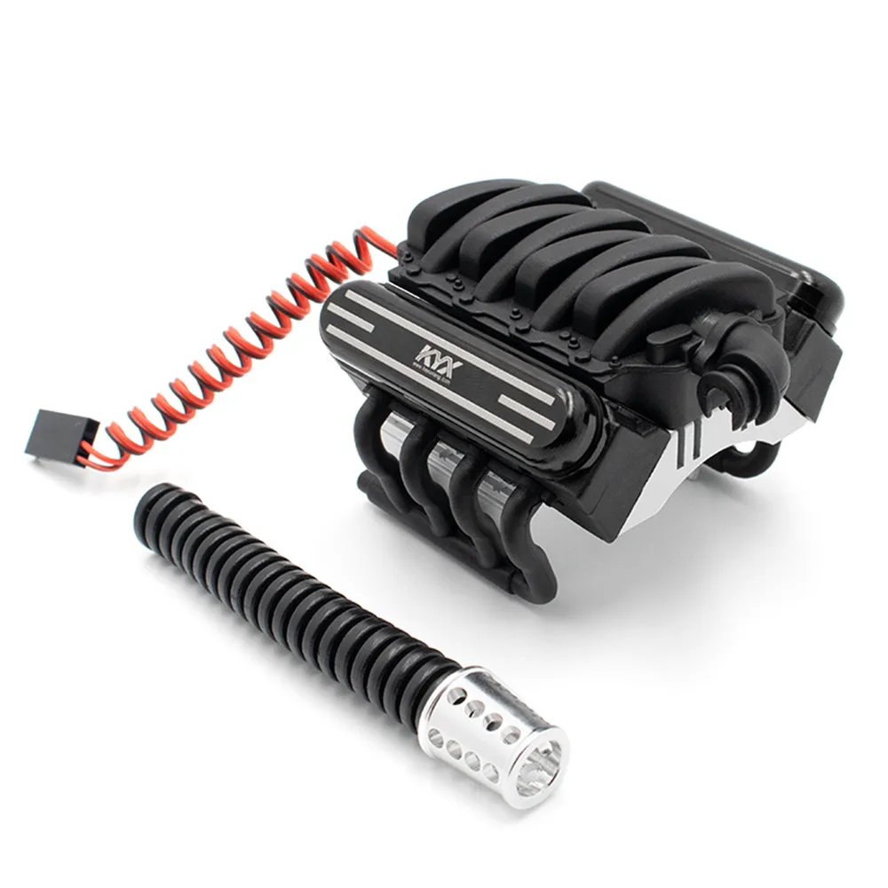 

​36mm Motor Radiator w/ Cooling Fan Aluminium Alloy V8 Engine Cover Heatsink for KYX 1/10 SCX10 II TRX-4