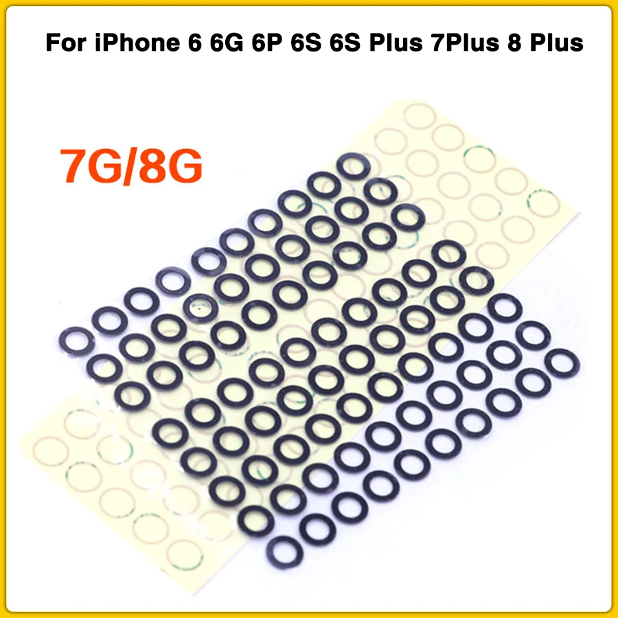100 шт задняя крышка для объектива камеры для iPhone 6 6G 6P 6S 6S Plus 7Plus 8 Plus задняя крышка для объектива камеры с наклейкой без рамки