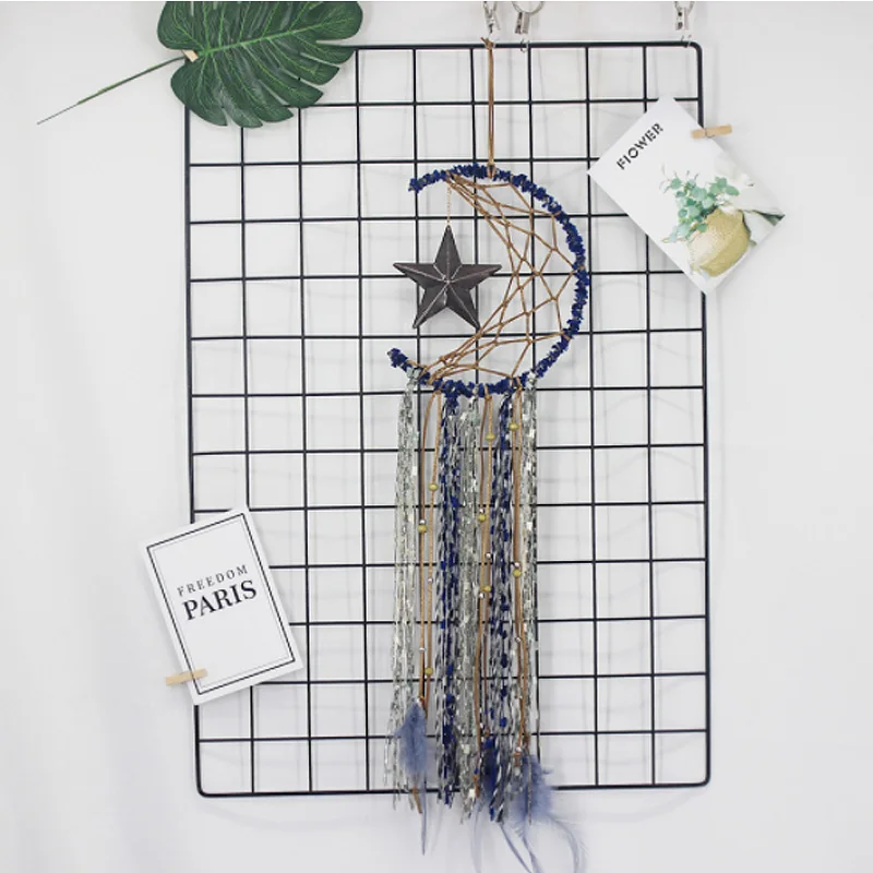 Ретро Луна Звезда перо ремесла ветер куранты Хранитель снов ручной работы сетка