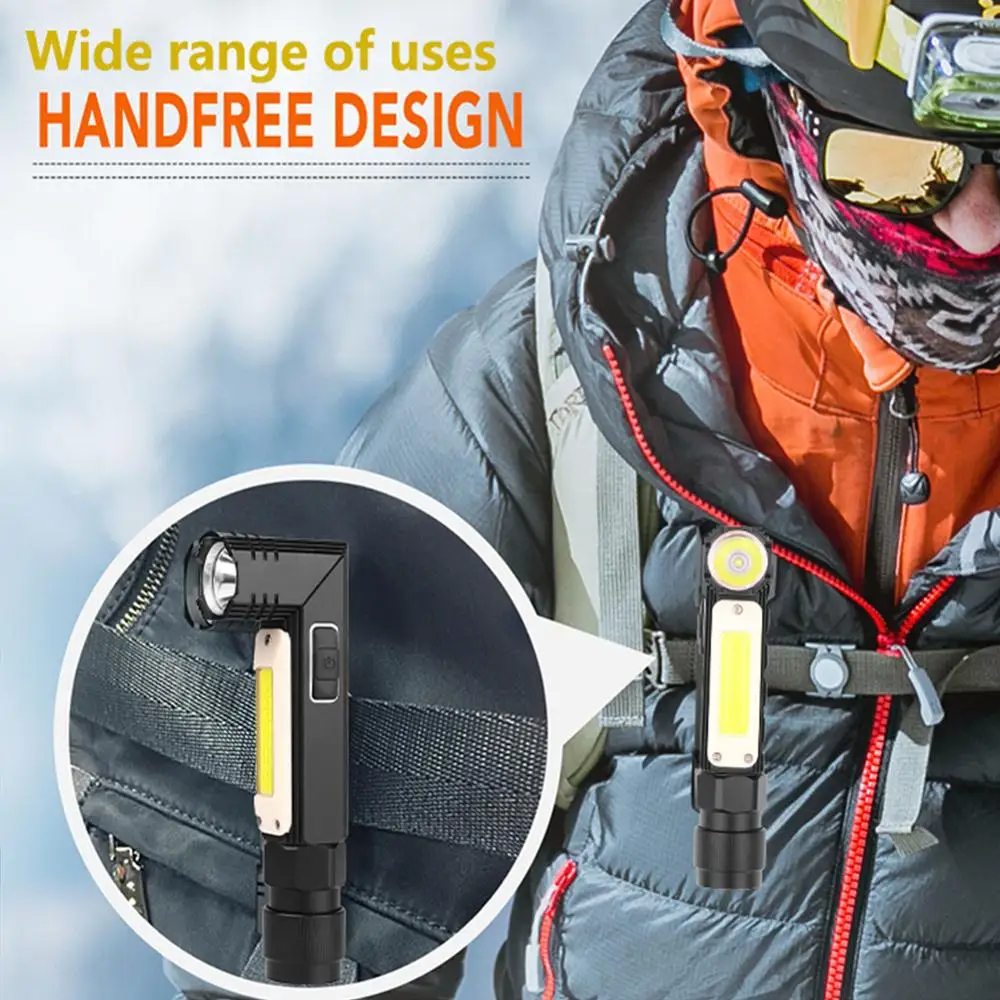 

COB LED High Power Rechargeable Mini Usb Flashlight Work Light Magnetic Hand Lamp Telescopic Torch Flash Lights for Camping