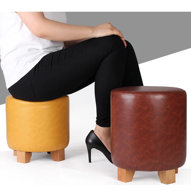 Новинка бытовой табурет с низкой ногой круглая маленькая деревянная скамейка