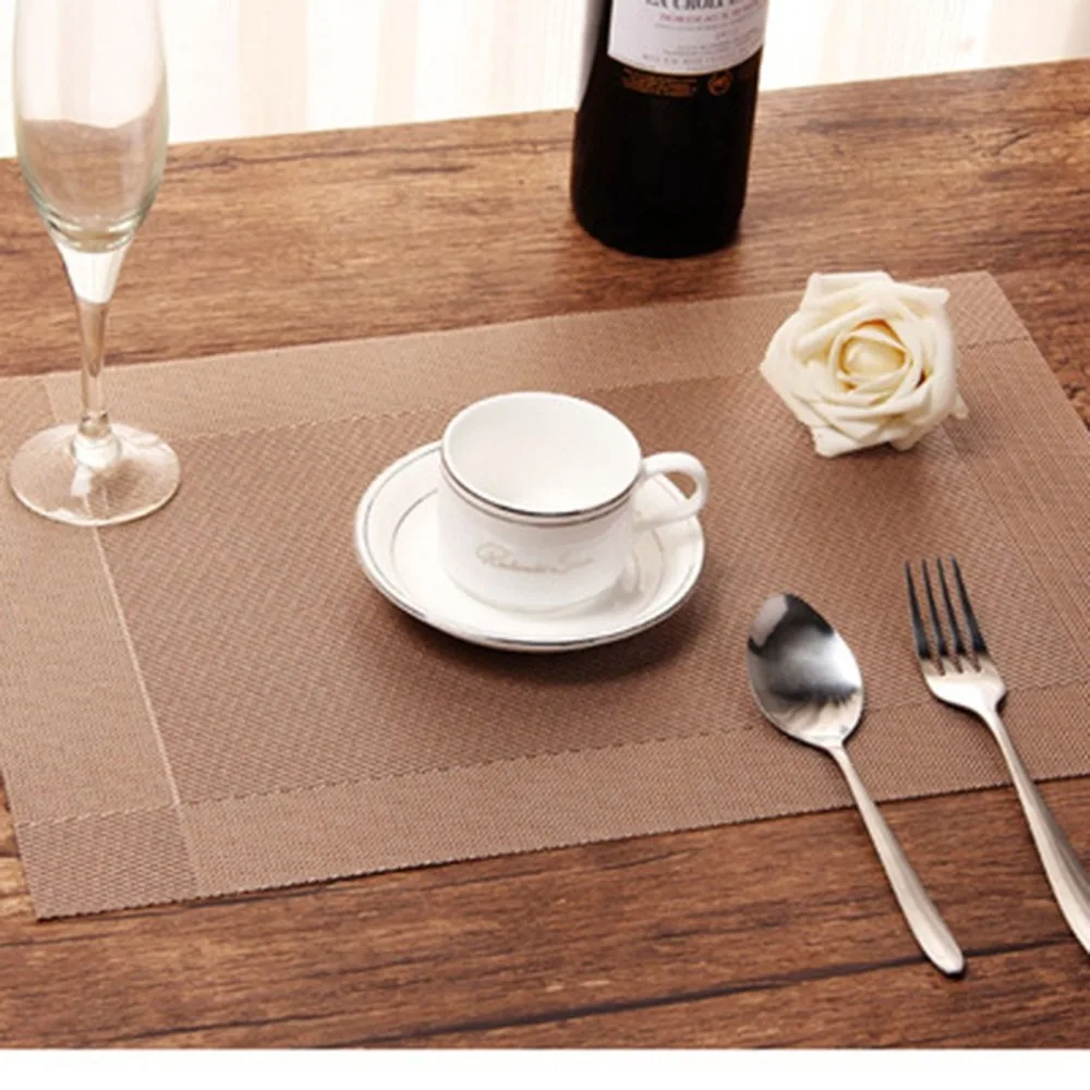 Однотонный коврик для стола столовая посуда ПВХ Teslin Западная Циновка ресторана