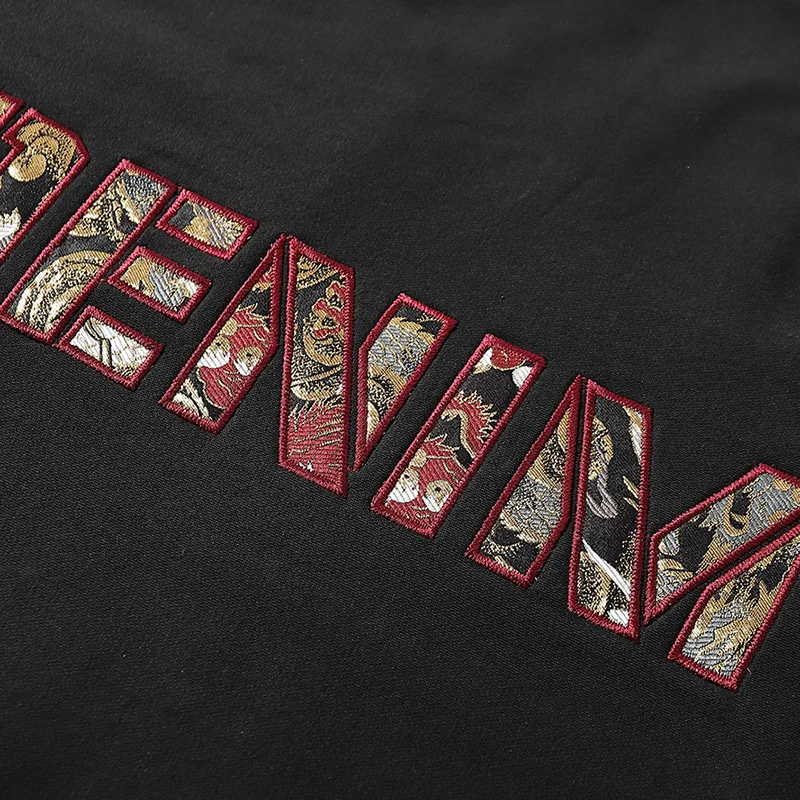 Осень/Зима 2020 новая джинсовая вышитая надпись Дракон тату японская семейная