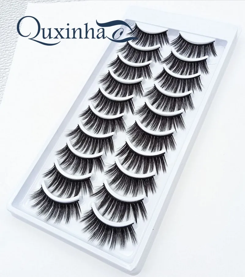 Новинка оптовая продажа 10 пар искусственные норковые ресницы натуральные