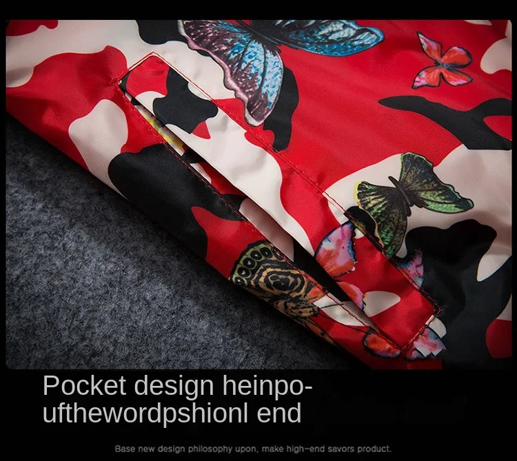 

Women's Zipper Windbreaker Camouflage Print Coats Jacket Female Butterfly 2020 Spring Autumn Long Sleeve Hooded Lady Coat Tops