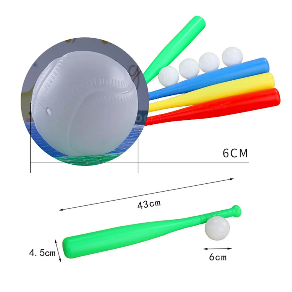 

1 Set Baseball Set Best Sports Baseball Set Kit Educational Toys for Toddlers (Random Color, 3pcs Bats+3pcs Baseball