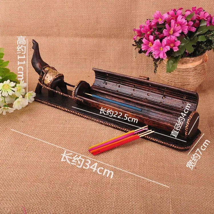 Таиланд Искусство и ремесла дерево бамбук слон паллет благовония база коробка