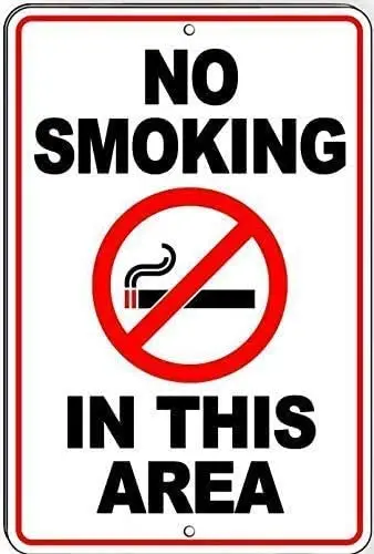 

LZATPD SLALL Warning No Smoking in This Area Retro Street Sign Household Metal Tin Sign Bar Cafe Car Motorcycle Gara