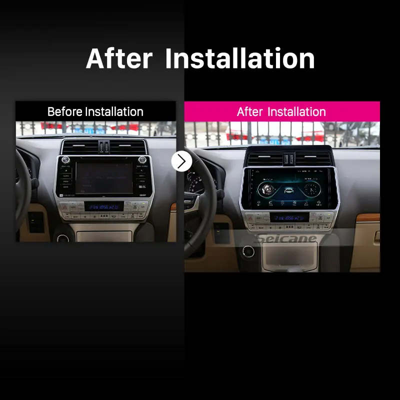 Автомагнитола Seicane с сенсорным HD-экраном GPS-навигацией 10 1 дюйма Android 8 для Toyota Prado