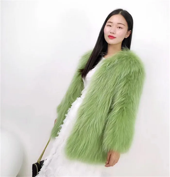 Натуральное вязаное пальто из меха енота с длинным рукавом, куртка из натурального меха енота для женщин, элегантные теплые зимние куртки