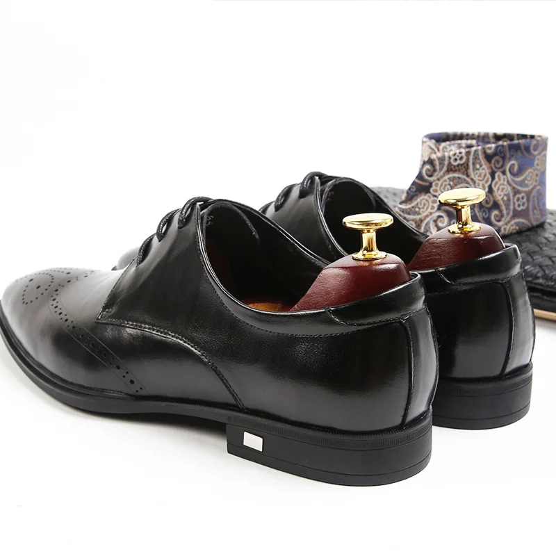Туфли Броги мужские из натуральной кожи на шнуровке с острым носком|Туфли| |