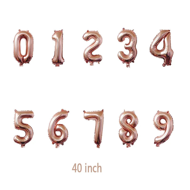 rose gold 40-дюймовый светодиод номер Фольга баллоны золотые шары Birhhday вечерние украшения шара с цифрой баллоны аксессуары гелиевый баллон/воздушные шары - Цвет: rose gold
