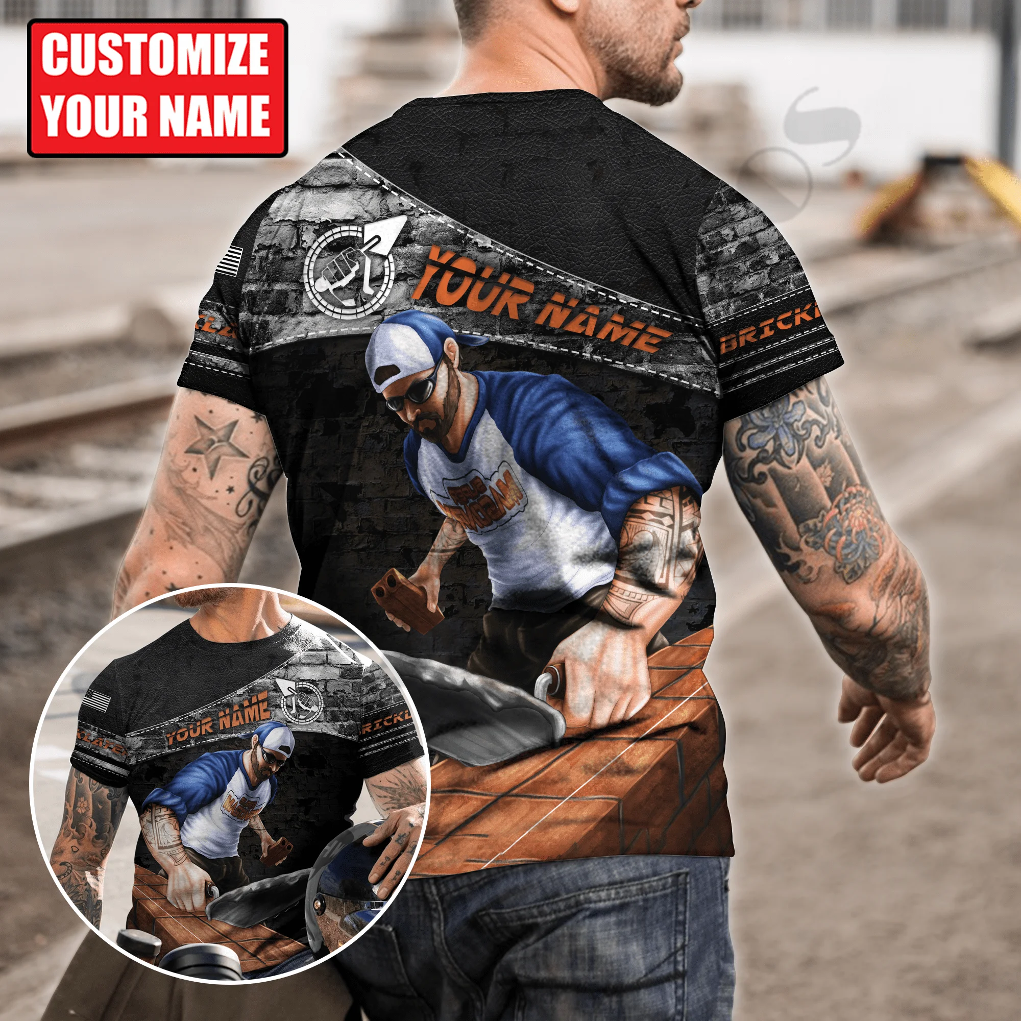 

PLstarCosmos 3DPrint Bricklayer Concrete Finisher Mechanic Lineman Plumber Custom Name T-Shirt Shorts Sleeve Casual Harajuku Q-1