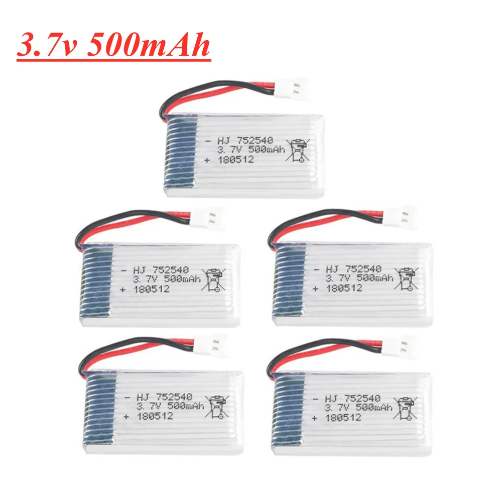 3.7V 500mAh 752540 Lipo Battery For Syma X5C X5C-1 X5 H5C X5SW M68 CX-30 K60 905 V931 RC Quadcopter Drone Spare Part - купить по