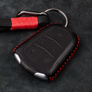 1 Pcs Genuine Leather Key Case Key Cover Holder For Cadillac Escalade ESV SRX CTS CT6 XT5 XLR ATS XTS ATSL XT4 CT5 Smart Remote