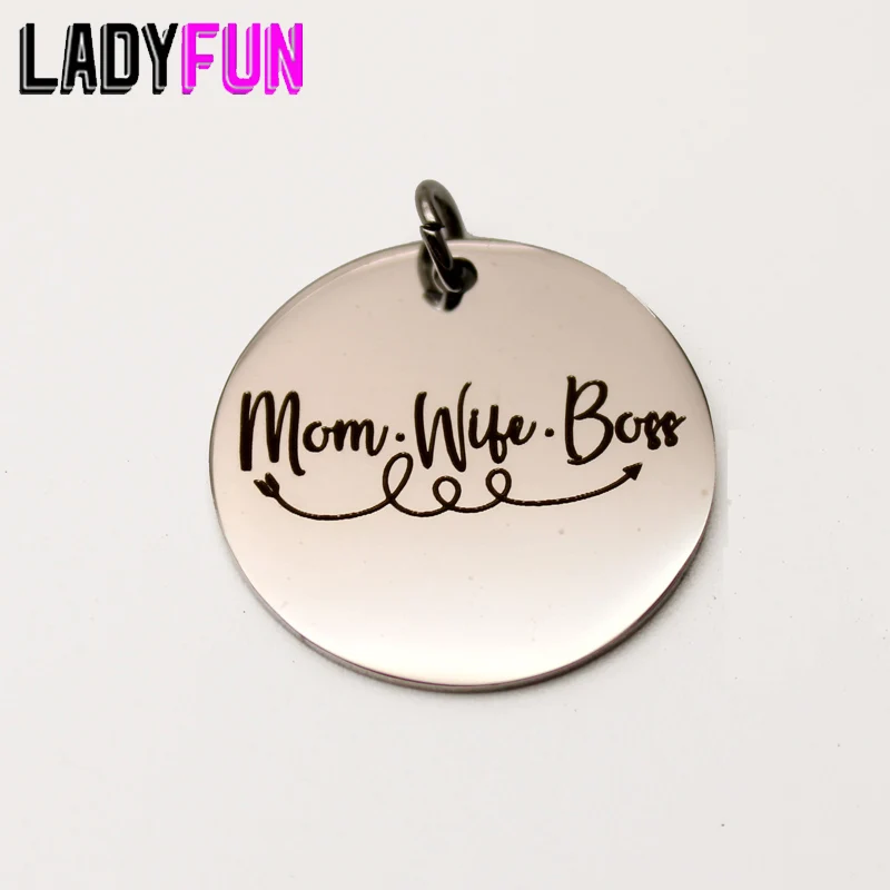 Мама жена босс очарование нержавеющая сталь мама Wifey подвески с высокой польской