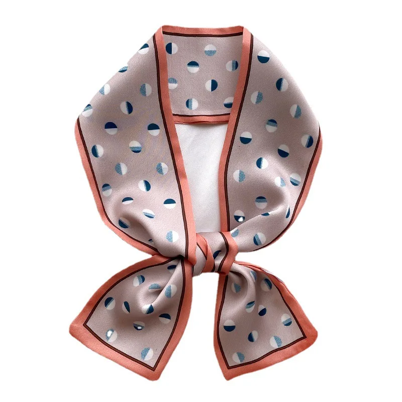 

New 2021 Small Silk Scarf Women Shawls Wraps Luxury Brand Office Hair Neck Hijabs Foulard Hijab Striped Print Scarves Ladies