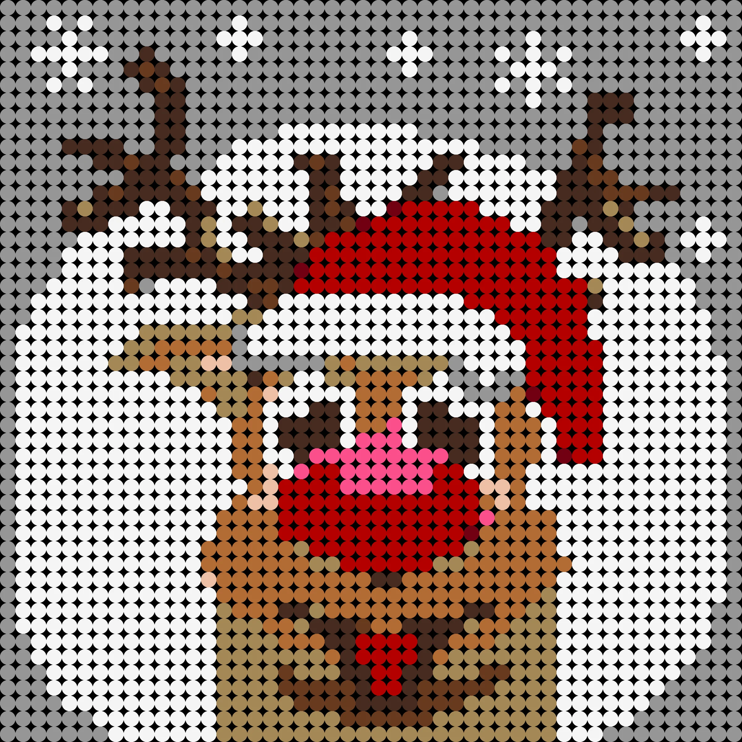 

Christmas Series Elk Pixel Mosaic Art(48X48) MOC Creative Art Building Blocks Painted Background Decoration Diy Toys Bricks Kids