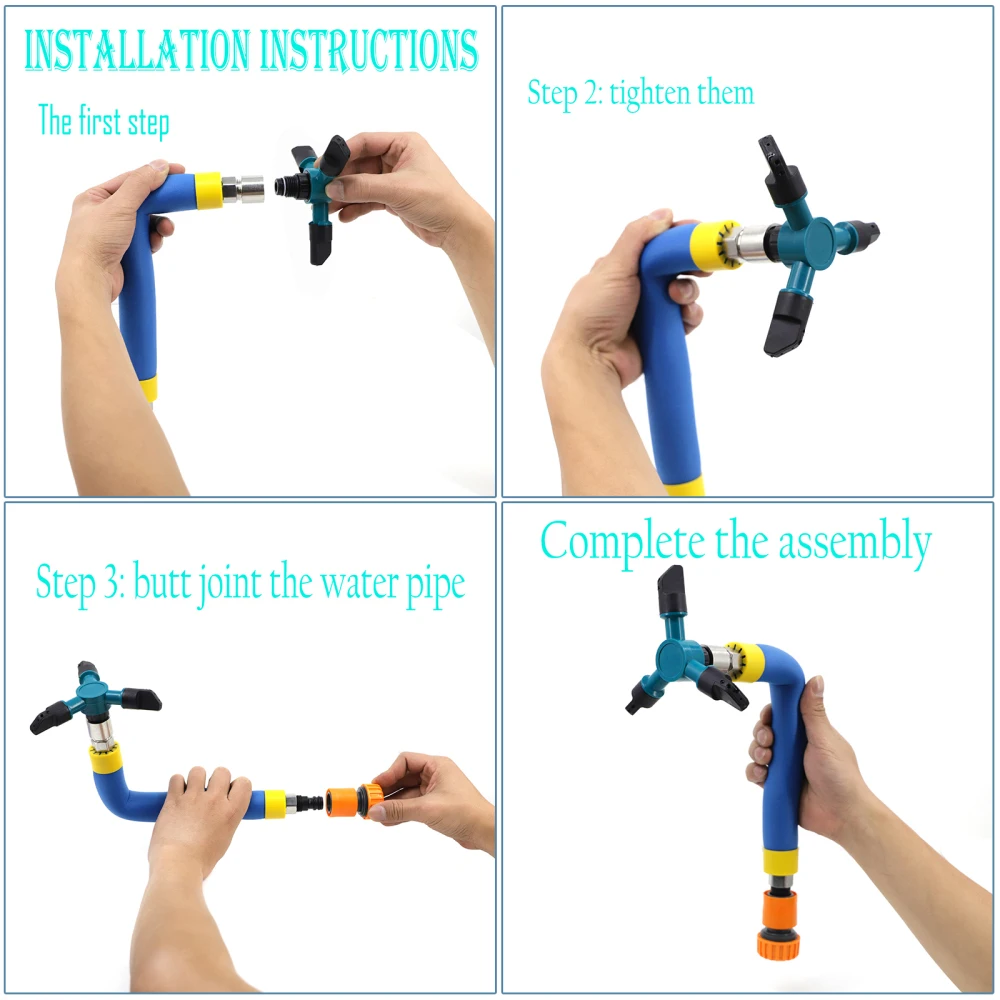 

Sprinkler With Quick And Nipple Connector Water Toys 360 Degrees Outdoor Durable Automatically Trampoline Rotating Sprinklers