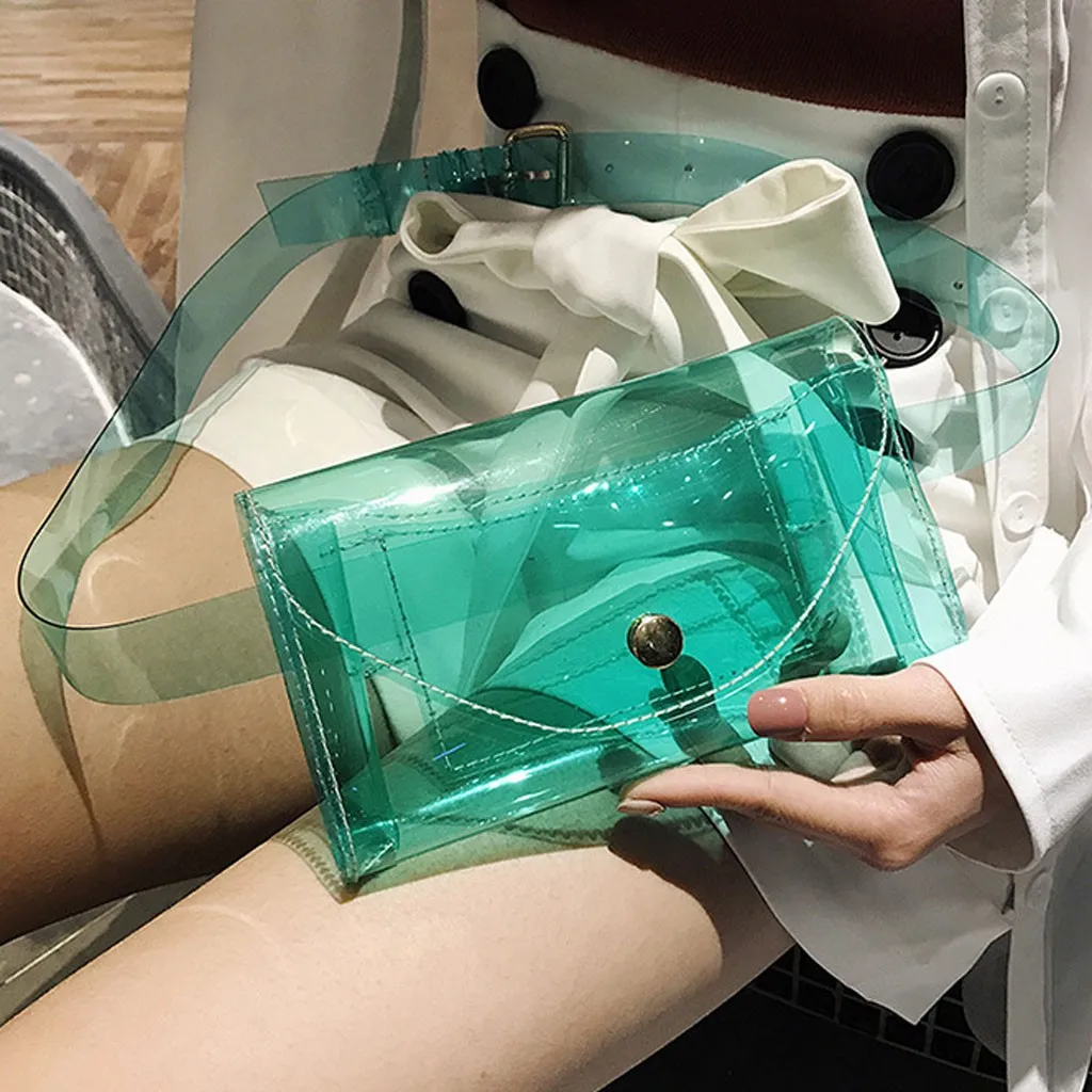 Новая модная железная поясная сумка Женский мессенджер милый ремень прозрачная