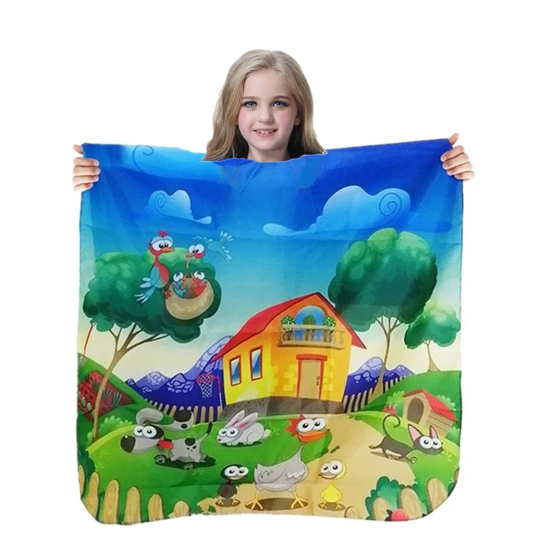 

Hair Salon Barber Special Children's Haircut Cape Water Repellent Non-Stick Hair Cartoon Pattern Baby Home Haircut Apron Shawl