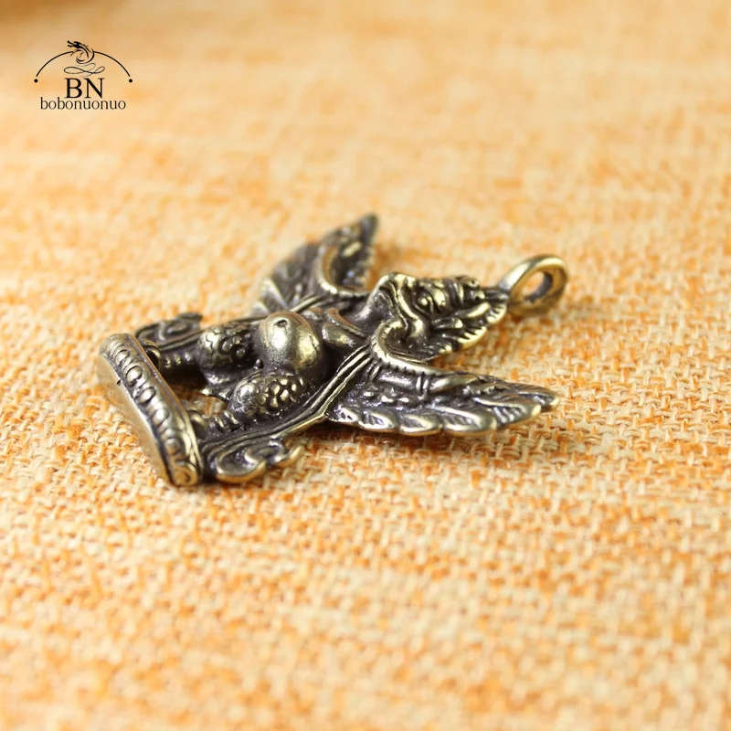 

Copper Buddhism God of Eagle Cross Vajry Pestle Ornaments Home Decorations Accessories Brass Key Chains Pendants Desktop