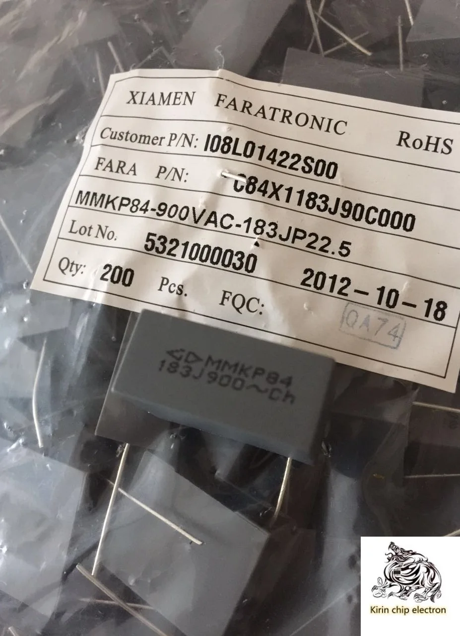 

200 шт./лот емкость MMKP84 183J900V 183J вместо 2000 в 18N полипропиленовый пленочный конденсатор mmkp84-900vac-183jp22.5