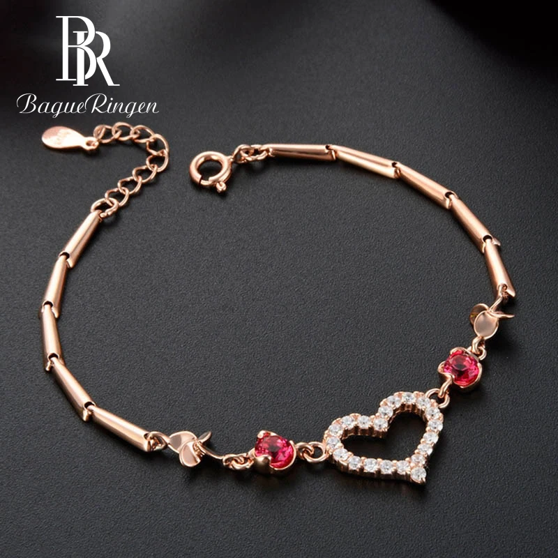 Женский браслет из серебра 925 пробы в форме сердца | Украшения и аксессуары