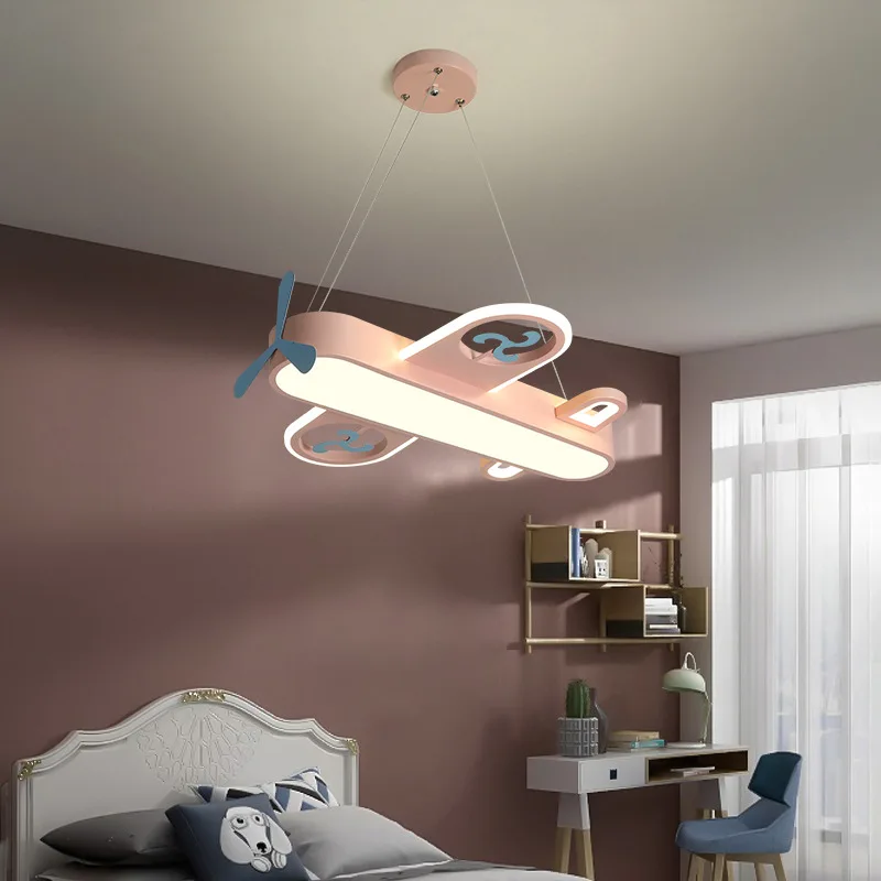 Светодиодная Подвесная лампа Kobuc для мальчиков потолочный светильник розового и