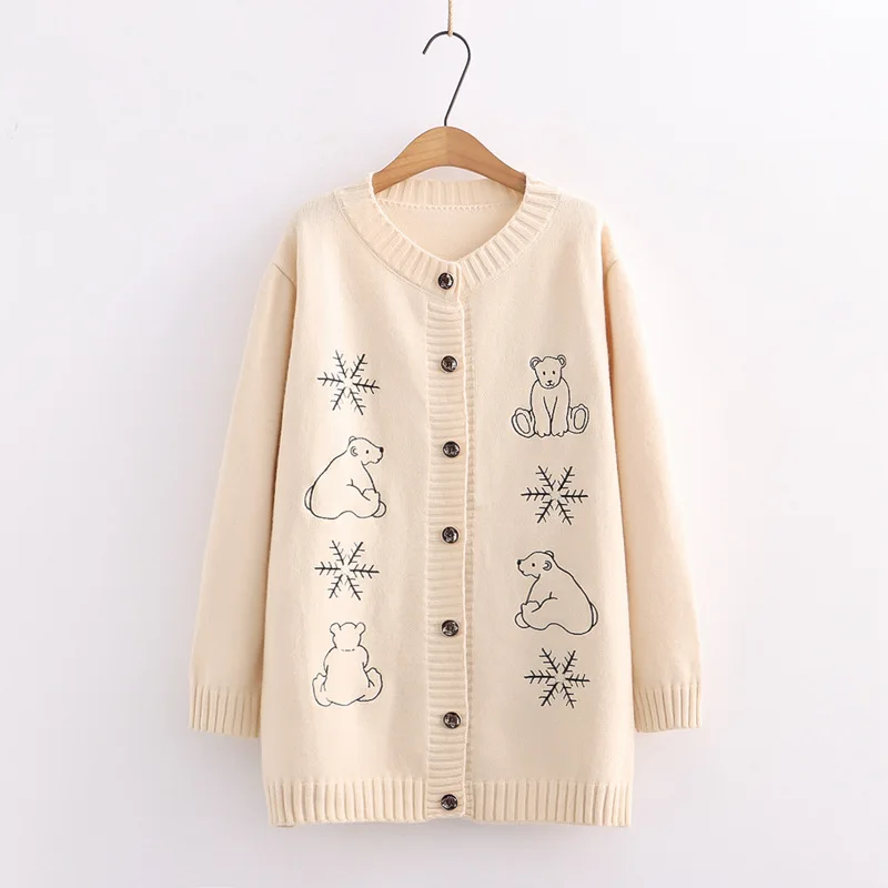 

Sweater Women's Versatile Leisure Literature and Art Knitted Sweater Cardigan Coat Harajuku Sweater Fall 2021 Women Clothing