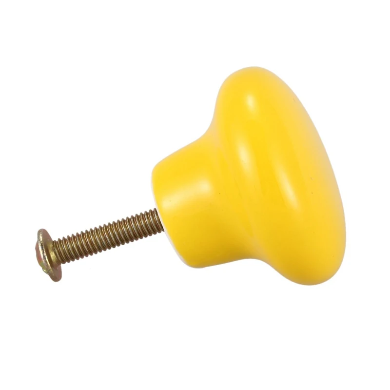 1 шт. керамические дверные круглые рукоятки кухонный шкаф Гардероб Ручки желтые