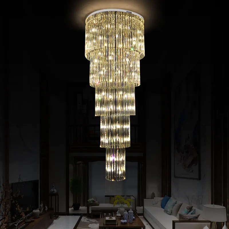 Modern Crystal Staircase Chandelier For Living Room Luxury Cristal Led Hanging Lamp Indoor LED Creative Design Light Fixture | Освещение