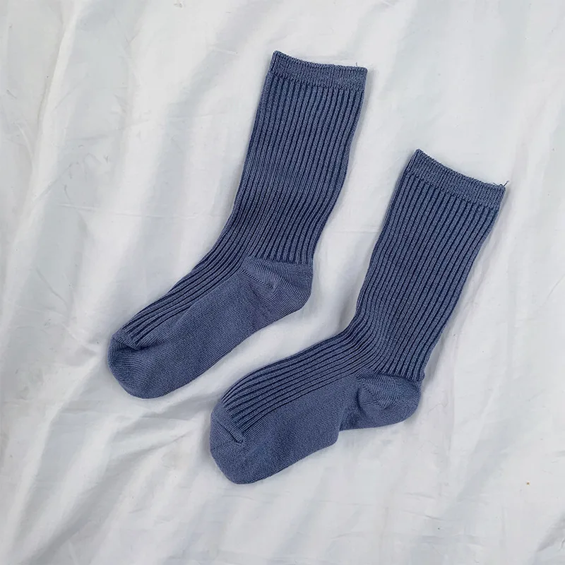 gray blue SP&CITY, корейские, мерсеризованные, одноцветные носки, женские, цветные, короткие носки, лаконичные, вязаные, хлопковые, женские носки, Harajuku Meias, осенние носки - Цвет: gray blue