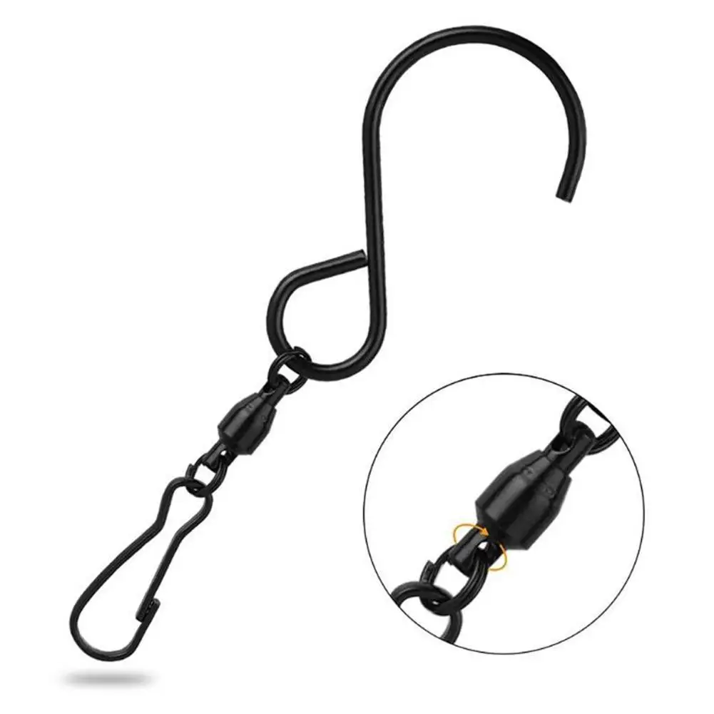

5PCS Gardening Decor Swivel S Hooks Clips Rotating Hanging Bird Feeder Solar Lights Windsocks Rustproof Druable Wind Spinners