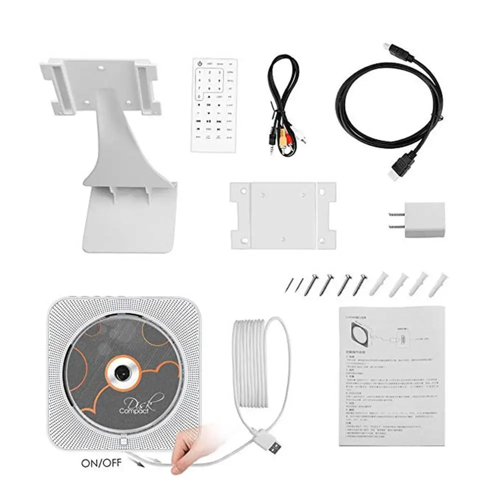 Настенный DVD CD плеер портативный с HDMI полный выход музыкальный Английский