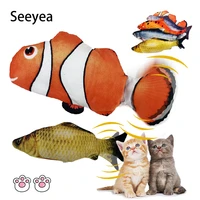 cat fish kick electric flopping fish toy for cat plush realistic floppy interactive cat toy fish catnip toys pet supplies seeyea