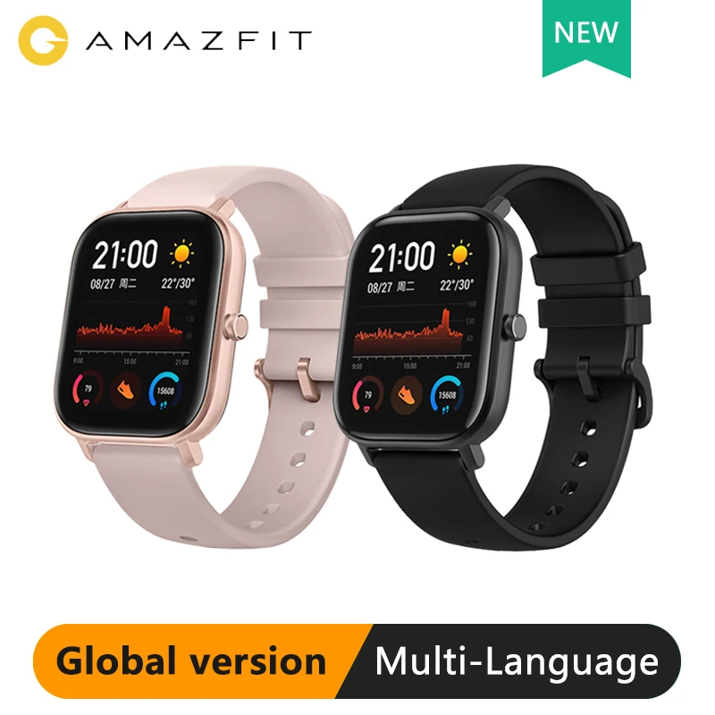 Глобальная Версия смарт часов Amazfit GTS спортивные часы AMOLED с пульсометром 5ATM GPS